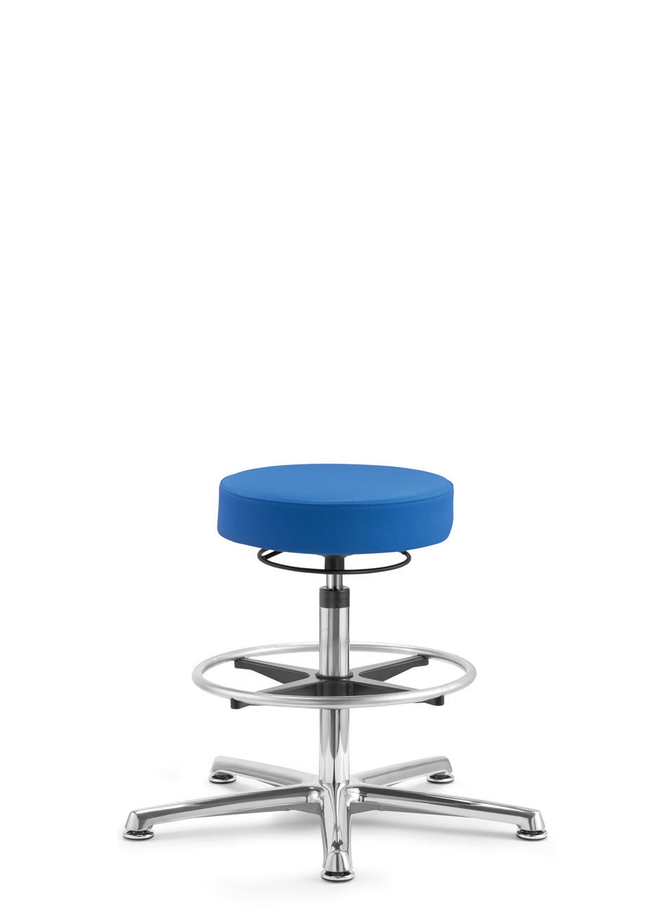 Antibakterieller Arbeitshocker mit Fußring TEC basic